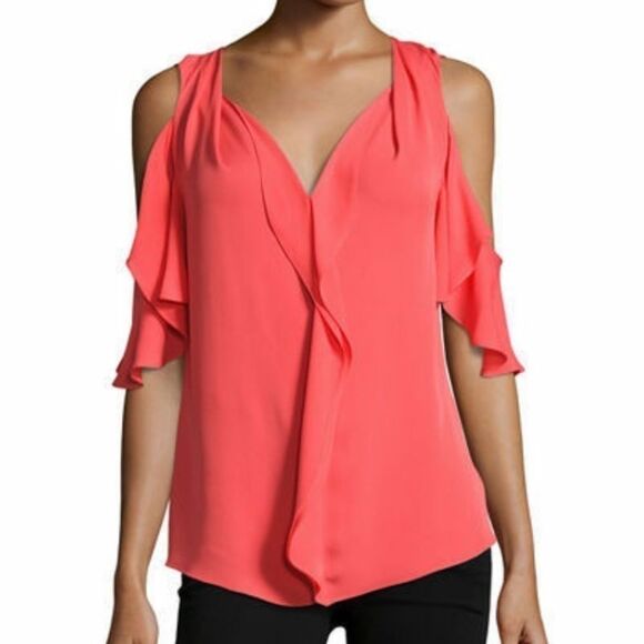 Kobi Halperin Rochelle Cold-Shoulder Silk Blouse - Picture 1 of 7